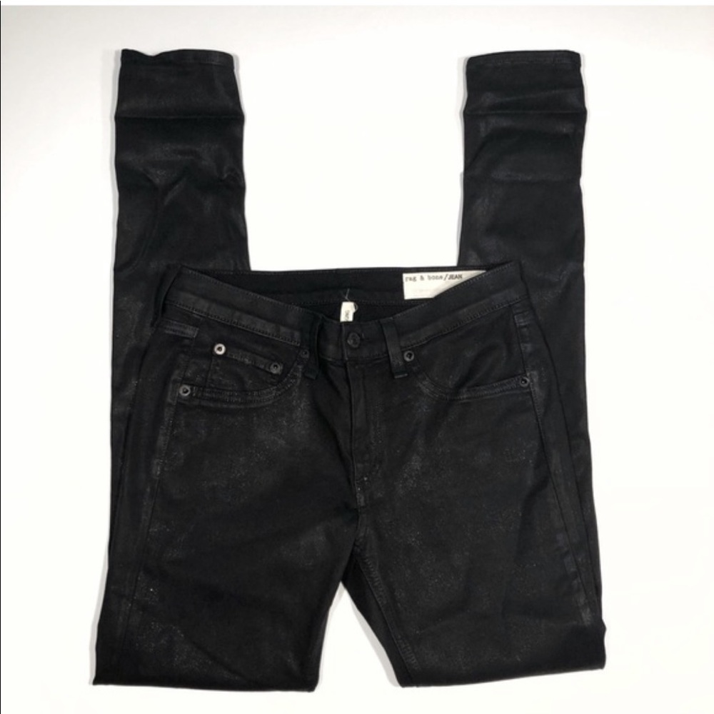 RAG & BONE The Legging in Coated Black - Picture 2 of 7